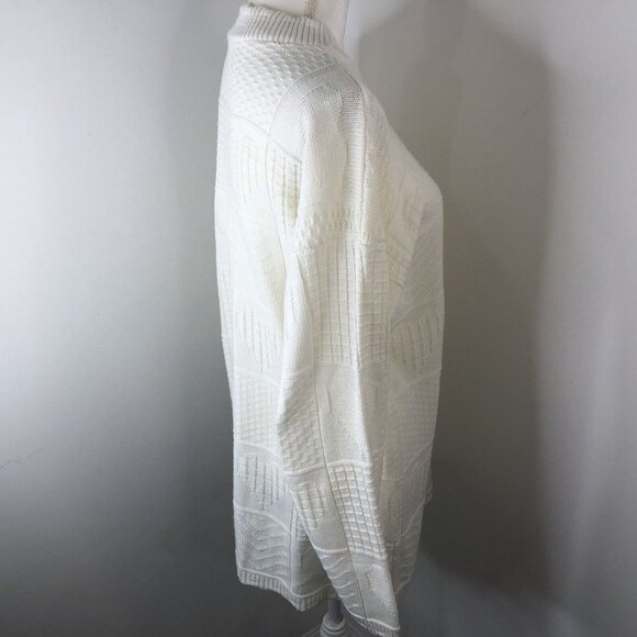 Vintage Woman’s Pullover Ivory Sweater No Tag Measures Size XL Hearts Scalloped - Picture 4 of 11